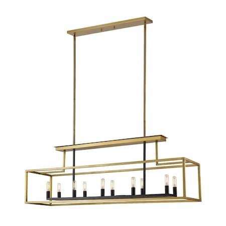 Z-Lite Quadra 10 Light Island/Billiard, Olde Brass + Bronze 456-10L-OBR-BRZ